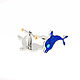 Order Lapis Lazuli Dolphin CUFFLINKS. Cufflinks handmade. ARIEL - MOSAIC. Livemaster. . Cuff Links Фото №3