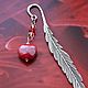 Bookmark with a red heart and rock crystal. Bookmark. Little pleasures for every day. My Livemaster. Фото №5