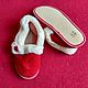 Granny slippers made of mouton, soft sole red, Slippers, Moscow,  Фото №1