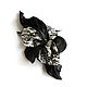 Small Flower Brooch with Predatory Print snake python Black and white. Brooches. De-Si-Re. My Livemaster. Фото №5
