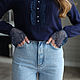 Women's blouse made of ROYAL LACE Blue cotton with sleeve. Blouses. BRAGUTSA. My Livemaster. Фото №4