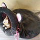 Bed-sleeping bag for cats 'Mouse' gray, Lodge, Voronezh,  Фото №1