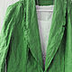Order Jacket with open edges made of green linen. etnoart. Livemaster. . Jackets Фото №3