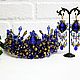 Order Blue large crown of stones Dolce Gabbana style. Beaded jewelry by Mariya Klishina. Livemaster. . Tiaras Фото №3