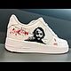 Кроссовки белые унисекс, кастом Nike Air Force, Джокер, ручная роспись. Кроссовки. Olgavolgoart. Роспись одежды и обуви. Кастом. Ярмарка Мастеров.  Фото №11
