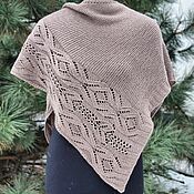 Аксессуары handmade. Livemaster - original item Asymmetric merino wool shawl, soft warm shawl.. Handmade.