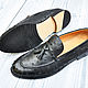 Zapatos holgazanes de cuero de avestruz para hombre con borlas. Loafers. SHOES&BAGS. Ярмарка Мастеров.  Фото №5