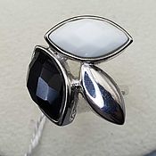 Украшения handmade. Livemaster - original item Silver ring with black and white onyx. Handmade.