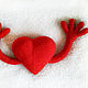 Heart with knitted handles. Interior elements. GALAtoys. My Livemaster. Фото №4