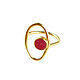 Ring with red agate, golden ring circle with agate. Rings. Irina Moro. My Livemaster. Фото №5