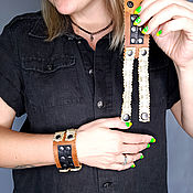 Украшения handmade. Livemaster - original item Bracelet braided: Leather bracelet braided. Handmade.