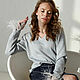 Jersey de punto Sueño con plumas, Jersey gris viscosa con Lurex, Jumpers, Novosibirsk,  Фото №1