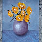 Картины и панно handmade. Livemaster - original item Oil painting Bouquet of yellow flowers. Handmade.