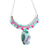 Украшения handmade. Livemaster - original item Handmade leather necklace, turquoise necklace on a chain. Handmade.