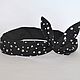 Women's headband Solokha PIN-up black with stars/ plain, Bandage, Moscow,  Фото №1