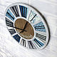 Большие, настенные часы "В сине-серо-голубой гамме" 40 см. Часы классические. Zuli. Ярмарка Мастеров.  Фото №4