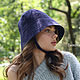 Women's blue suede Cloche hat with small brim. Hats1. Alison. Online shopping on My Livemaster.  Фото №2