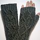 163 fingerless long gloves, dark grey. Mitts. HOBBIMANIYA (satinik). Online shopping on My Livemaster.  Фото №2