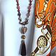 Necklace with pendant 'Chocolate honey' (agate, aventurine, brush, hematite). Necklace. Pani Kratova (panikratova). Online shopping on My Livemaster.  Фото №2