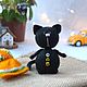 Order Black cat in a hat. fesartdecor (fesartdecor). Livemaster. . Stuffed Toys Фото №3