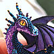 Broche de dragón 'leila'. Broche de perlas. Azul-violeta dragón. Brooches. master Alena Litvin. Online shopping on My Livemaster.  Фото №2