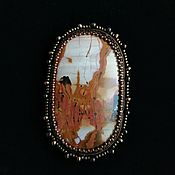 Украшения handmade. Livemaster - original item Klimt brooch with jasper. Handmade.