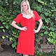 Платье из трикотажа красное с кружевным воротничком, Платья, Москва,  Фото №1