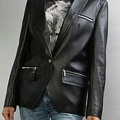 Одежда handmade. Livemaster - original item Single-breasted leather jacket. Handmade.