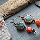 Серьги Медные С Керамикой. Серьги классические. NadyaBriJewelry. Ярмарка Мастеров.  Фото №11