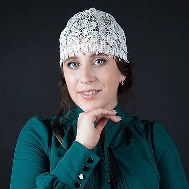 Аксессуары ручной работы. Ярмарка Мастеров - ручная работа Шапочка Вятское кружево-1. Handmade.