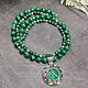 Necklace with pendant malachite stone Author's necklace. Necklace. naturalkavni. My Livemaster. Фото №6