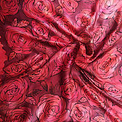 Аксессуары handmade. Livemaster - original item Red Silk Handkerchief 