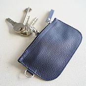 Сумки и аксессуары handmade. Livemaster - original item Key holder made of genuine leather (Dark blue). Handmade.