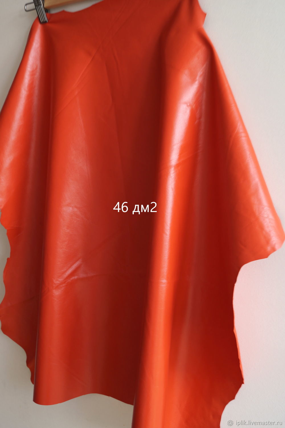 Натуральная кожа тонкая красная коралловая Тонкая кожа 46 дм2, Аппликации, Москва,  Фото №1