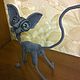 Sphinx hairless cat in grey color with blue eyes. Stuffed Toys. Lebedeva Lyudmila (knitted toys). My Livemaster. Фото №4