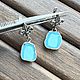 Серьги с Казахстанской Бирюзой серебро 925. Серьги классические. Jeweller -Danil. Ярмарка Мастеров.  Фото №8