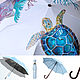 Folding painted umbrella machine ' Sea Turtle'. Umbrellas. UmbrellaFineArt. My Livemaster. Фото №6