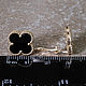 Elegant earrings in the form of a clover with onyx in 585 yellow gold. Earrings. jewelry-market. My Livemaster. Фото №5