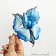 Brooch made of silk iris blue. Brooches. natalya-4 (natalya-4). My Livemaster. Фото №5