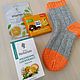 RussianSocks Апельсиновый подарочный набор девушке маме сестре. Подарочные боксы. RussianSocks ВЯЗАНЫЕ НОСКИ ВАРЕЖКИ. Ярмарка Мастеров.  Фото №6