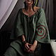 Dark Green Linen Dress «Yerba». Dresses. mongolia. Online shopping on My Livemaster.  Фото №2