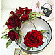 Ободок с красными розами-"Red Velvet". Цветы из шелка. Цветы. Марина Конева Flowers silk. Ярмарка Мастеров.  Фото №5