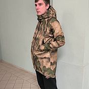 Мужская одежда handmade. Livemaster - original item Men`s camouflage jacket moss Membrane fabric breathable from rain and wind. Handmade.
