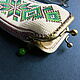 eyeglass case: Beaded case with green ornament. Eyeglass case. SilkArt Tatyana. My Livemaster. Фото №5