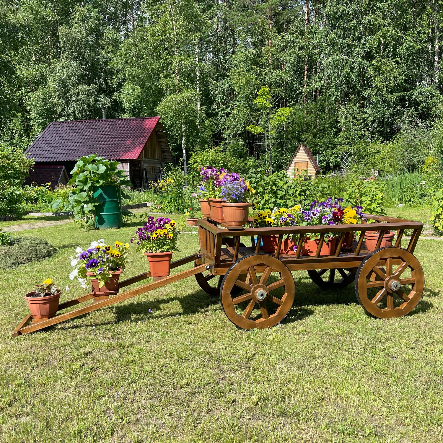 Кованные садовые тележки, тележки велосипед, деревянные телеги купить в Москве