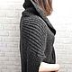 Жилет из шерсти женский вязаный чёрный  цвет в крапинку. Жилеты. AccessoriesWool мягко и комфортно. Ярмарка Мастеров.  Фото №5