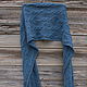 Blue scarf, stole, male/female, knitted lamb wool. Wraps. SolarisArtis. My Livemaster. Фото №6