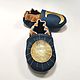 Blue&Gold Baby Shoes, Sun Baby Moccasins, Moon Baby Slippers. Footwear for childrens. ebooba. Online shopping on My Livemaster.  Фото №2