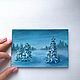 Painting miniature-postcard oil ' Snow and turquoise', Pictures, Novosibirsk,  Фото №1