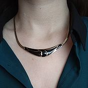 Винтаж ручной работы. Ярмарка Мастеров - ручная работа Vintage choker necklace on a chain around the neck with enamel. Handmade.